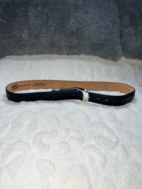 Tony Lama Longhorn Billet Western Leather Men's Black Belt Tan  Interior Size 36